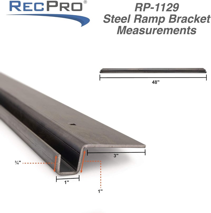 RecPro 10ga Steel Mounting Channel for 48" x 4" Heavy Duty Trailer Loading Ramps | for Trailers and Tailgates (1-Pack) - Image 2